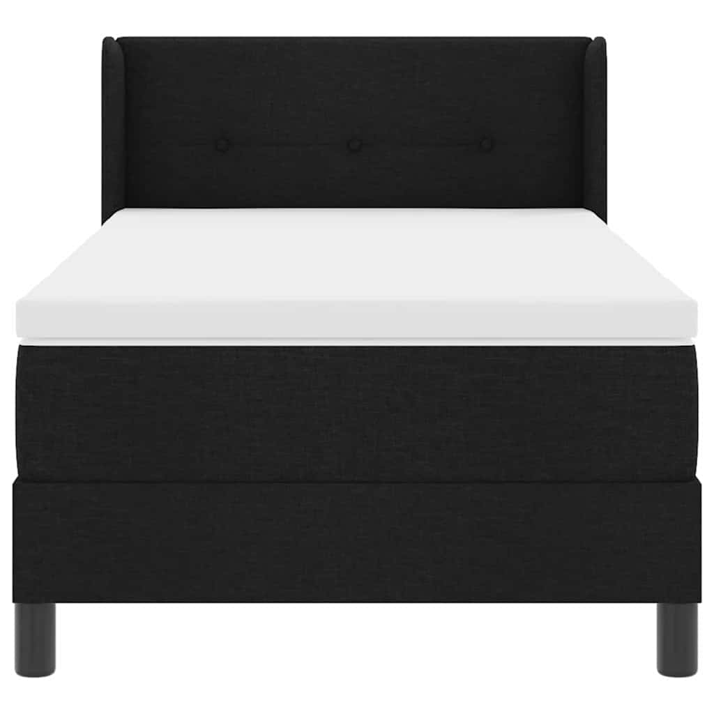 Postel S Boxspringem S Čelo Černý 200 X 80 Cm Textil