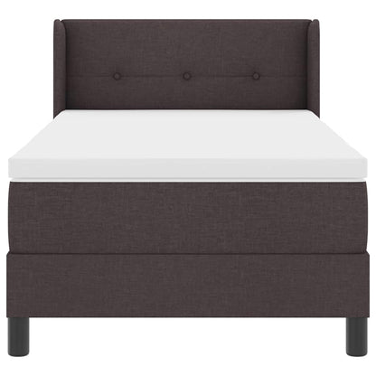 Postel S Boxspringem S Čelo Tmavě Hnědá 200 X 80 Cm Textil
