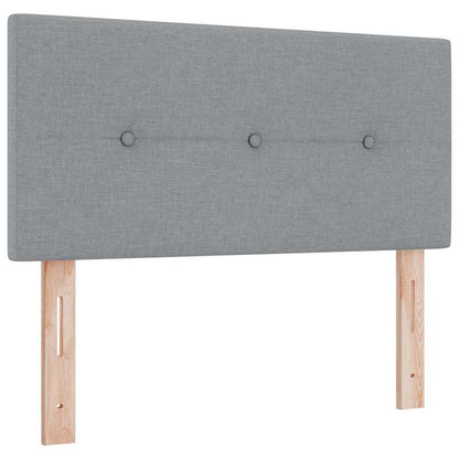 Postel S Boxspringem S Čelo Světle Šedá 190 X 90 Cm Textil