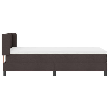 Postel S Boxspringem S Čelo Tmavě Hnědá 190 X 90 Cm Textil