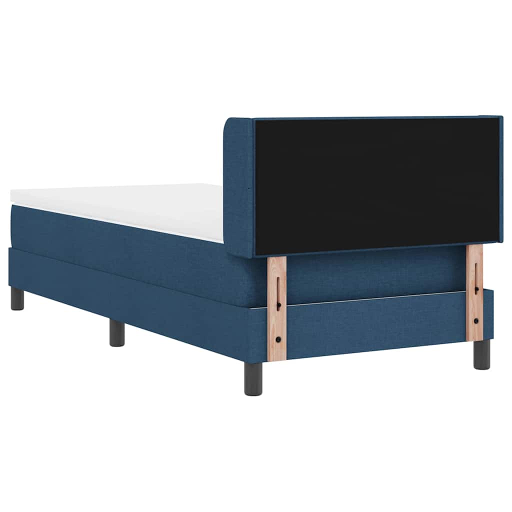 Postel S Boxspringem S Polštářem Modrá 200 X 90 Cm Textil