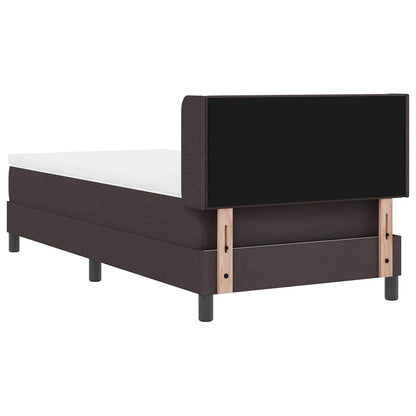 Postel S Boxspringem S Čelo Tmavě Hnědá 200 X 100 Cm Textil