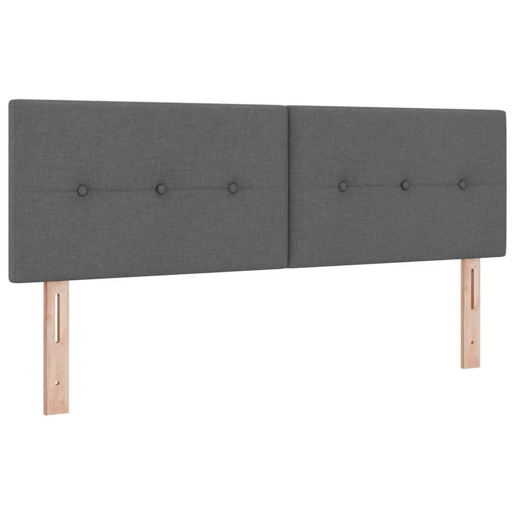 Postel S Boxspringem S Polštářem Tmavě Šedá 190 X 140 Cm Textil