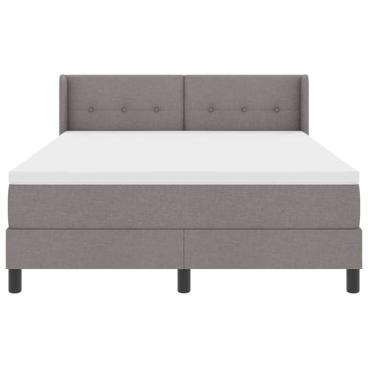 Postel S Boxspringem S Čelo Taupe 190 X 140 Cm Textil