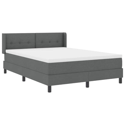 Postel S Boxspringem S Čelo Tmavě Šedá 200 X 140 Cm Textil