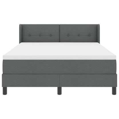 Postel S Boxspringem S Čelo Tmavě Šedá 200 X 140 Cm Textil