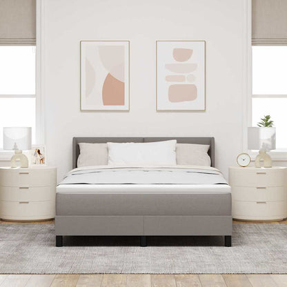 Postel S Boxspringem S Polštářem Taupe 200 X 140 Cm Textil