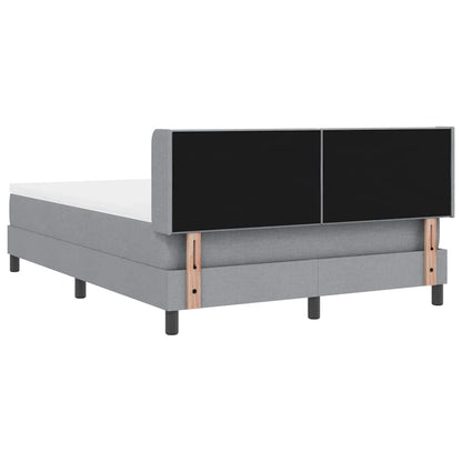 Postel S Boxspringem S Čelo Světle Šedá 200 X 160 Cm Textil
