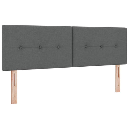 Postel S Boxspringem S Čelo Tmavě Šedá 200 X 160 Cm Textil
