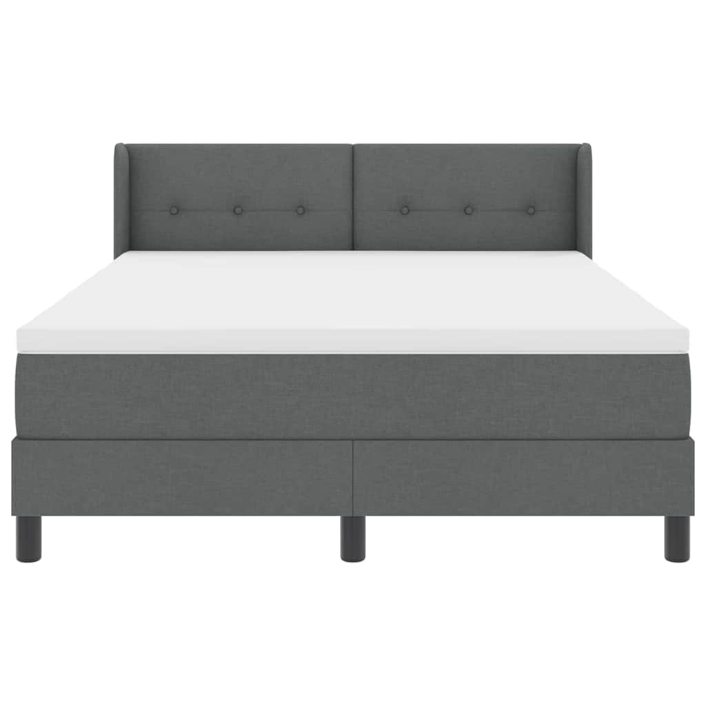 Postel S Boxspringem S Čelo Tmavě Šedá 200 X 160 Cm Textil