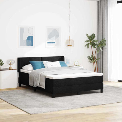 Postel S Boxspringem S Čelo Černý 200 X 160 Cm Textil
