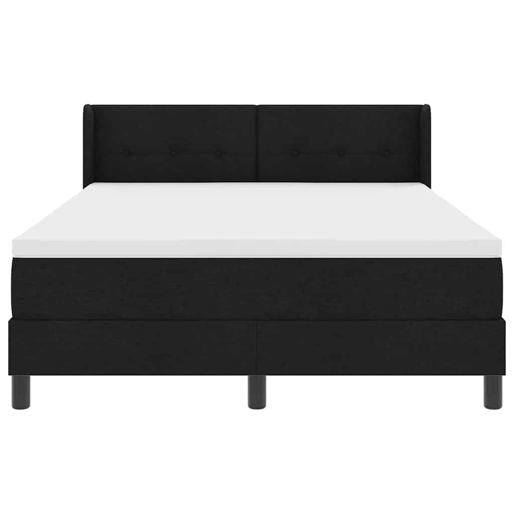 Postel S Boxspringem S Čelo Černý 200 X 160 Cm Textil