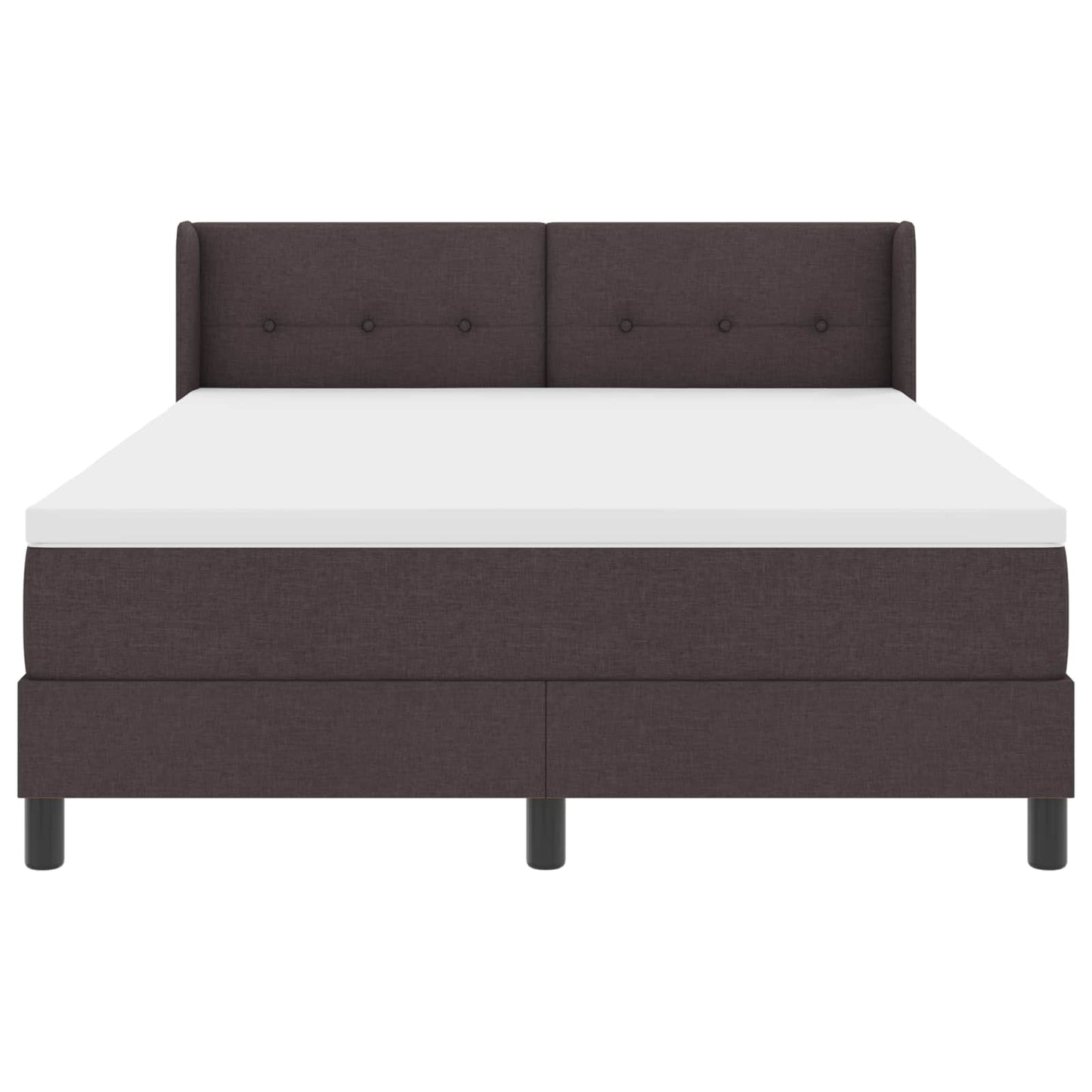 Postel S Boxspringem S Čelo Tmavě Hnědá 200 X 160 Cm Textil