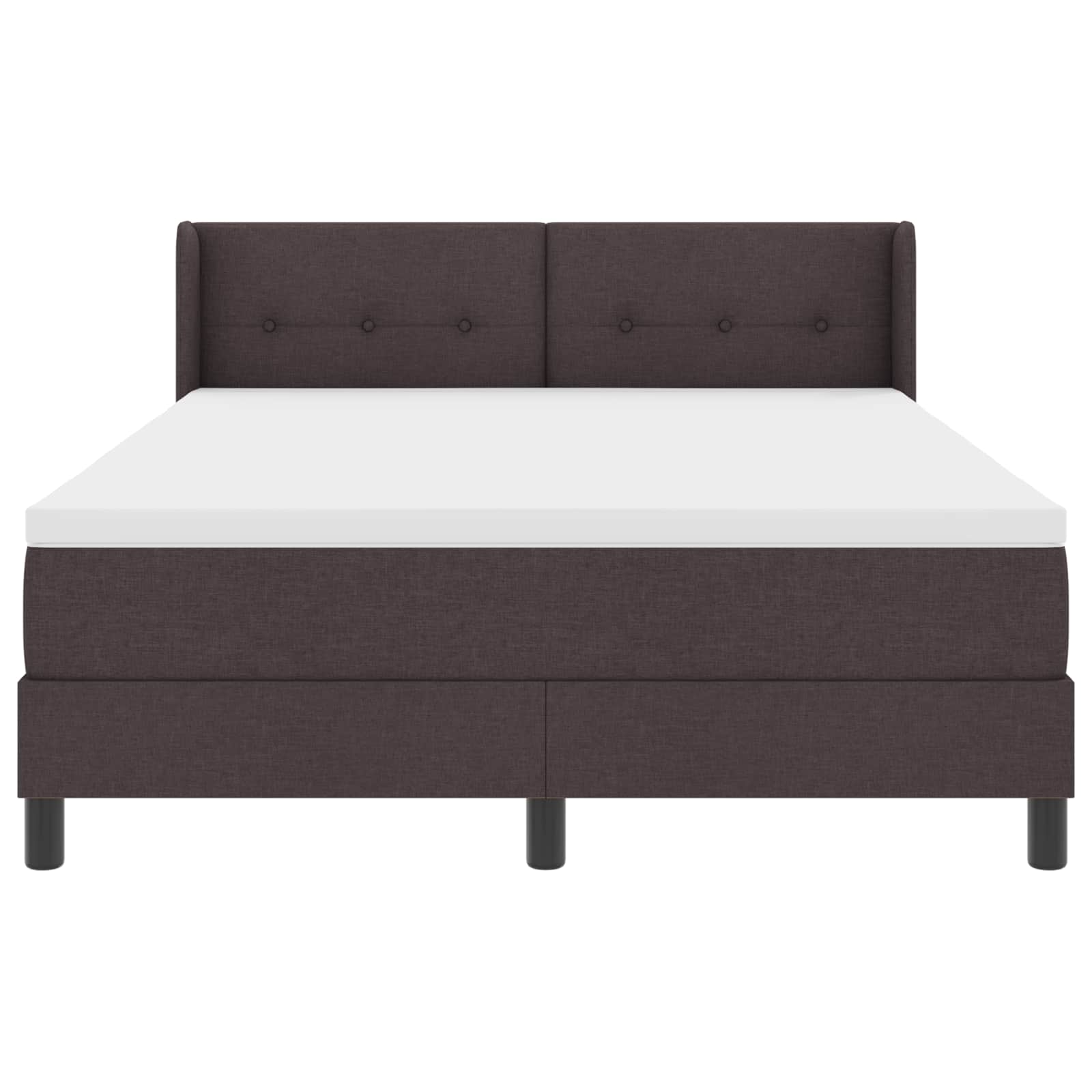 Postel S Boxspringem S Čelo Tmavě Hnědá 200 X 160 Cm Textil