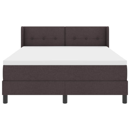 Postel S Boxspringem S Čelo Tmavě Hnědá 200 X 160 Cm Textil