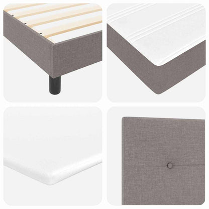 Postel S Boxspringem S Čelo Taupe 200 X 160 Cm Textil