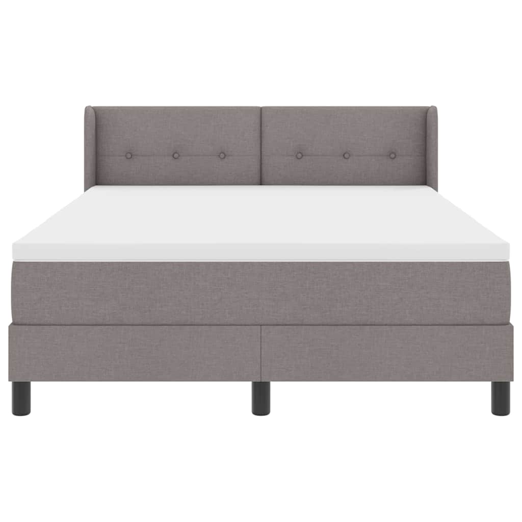 Postel S Boxspringem S Čelo Taupe 200 X 160 Cm Textil
