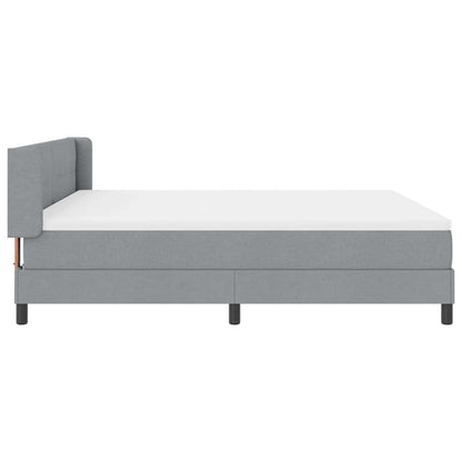 Postel S Boxspringem S Čelo Světle Šedá 200 X 180 Cm Textil