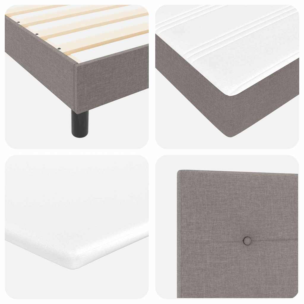 Postel S Boxspringem S Čelo Taupe 200 X 180 Cm Textil