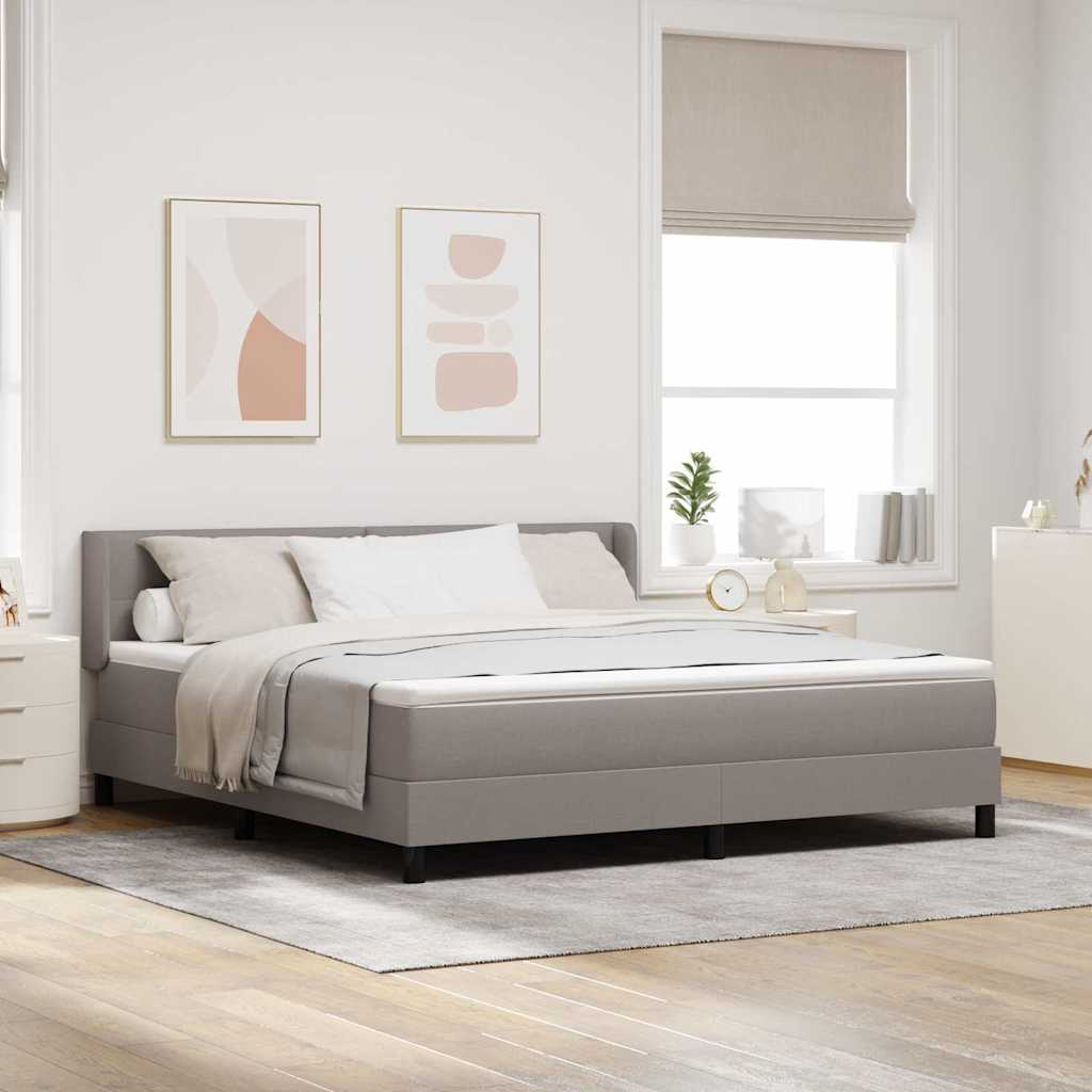 Postel S Boxspringem S Čelo Taupe 200 X 180 Cm Textil