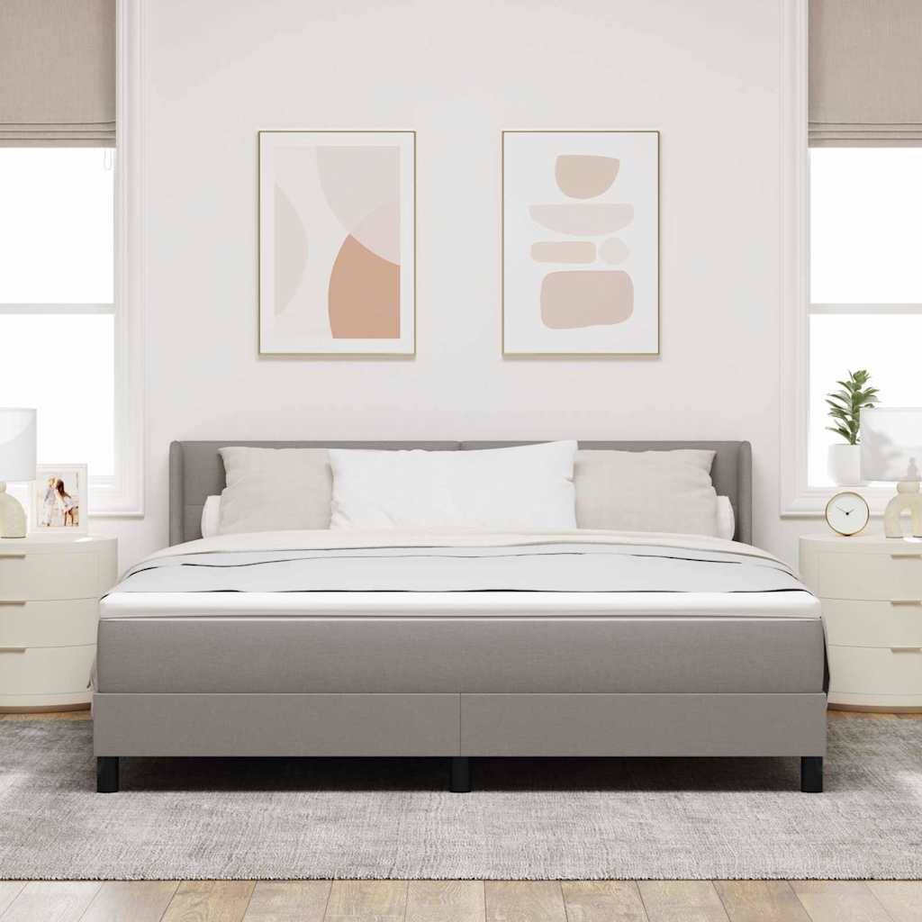 Postel S Boxspringem S Čelo Taupe 200 X 180 Cm Textil