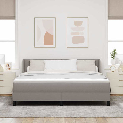 Postel S Boxspringem S Čelo Taupe 200 X 180 Cm Textil