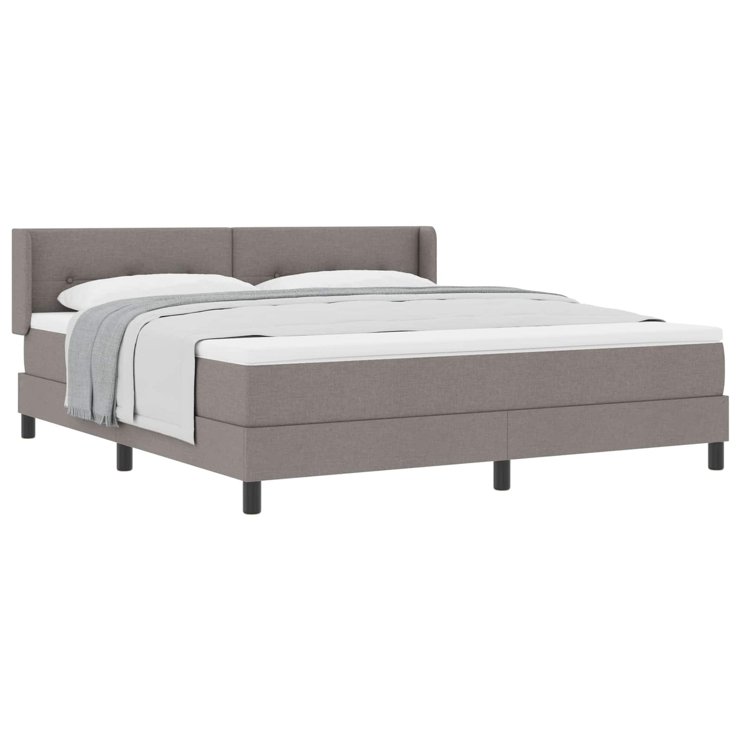 Postel S Boxspringem S Čelo Taupe 200 X 180 Cm Textil