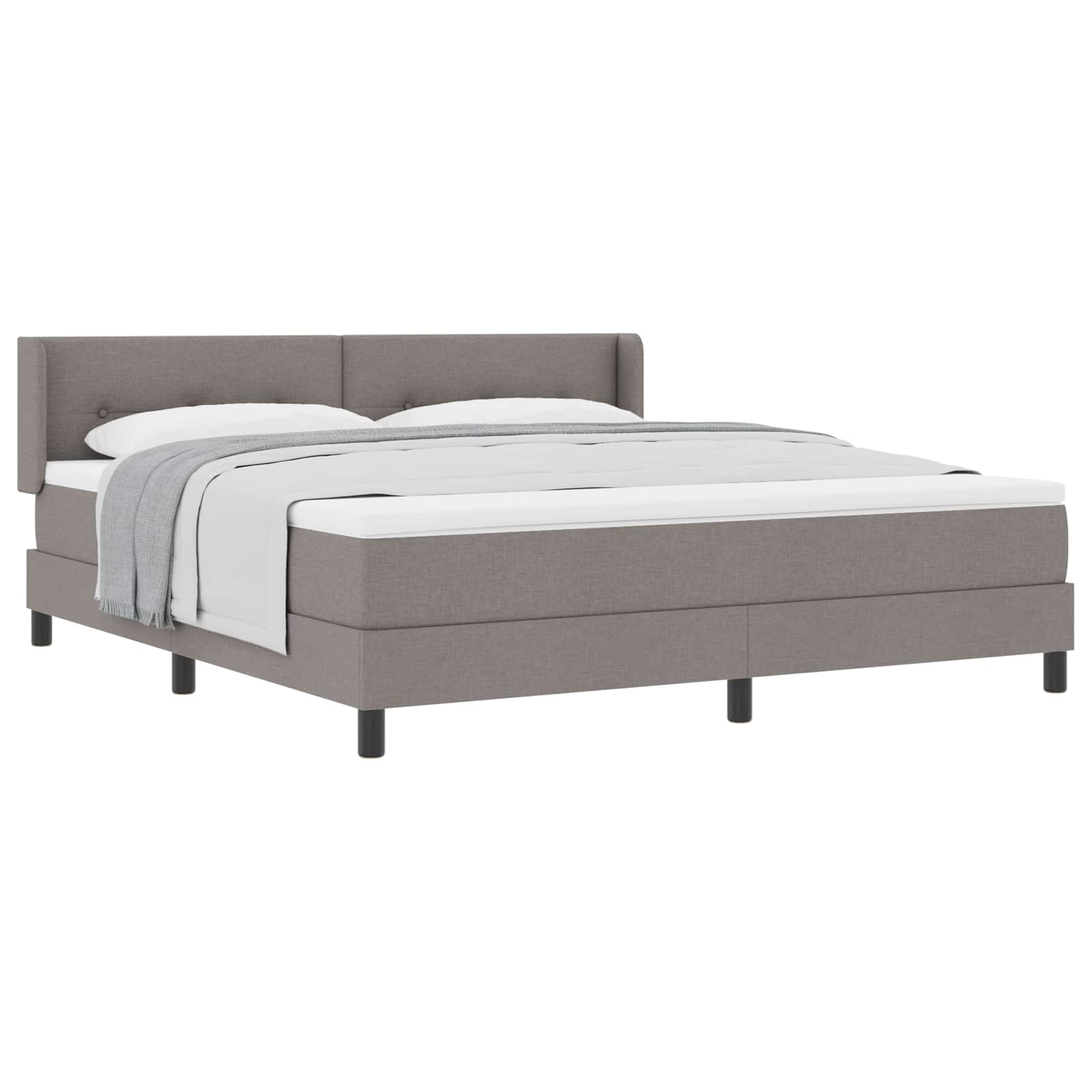 Postel S Boxspringem S Čelo Taupe 200 X 180 Cm Textil