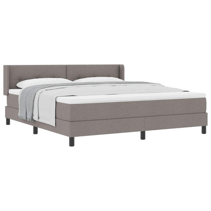 Postel S Boxspringem S Čelo Taupe 200 X 180 Cm Textil