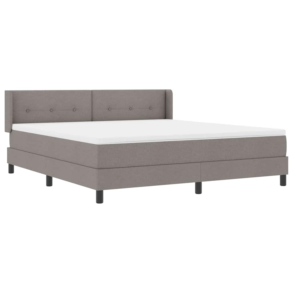 Postel S Boxspringem S Čelo Taupe 200 X 180 Cm Textil