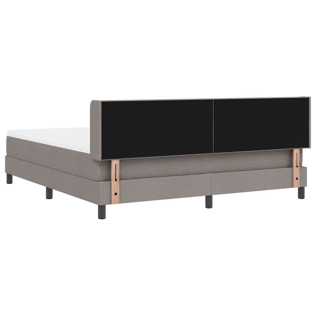 Postel S Boxspringem S Čelo Taupe 200 X 180 Cm Textil