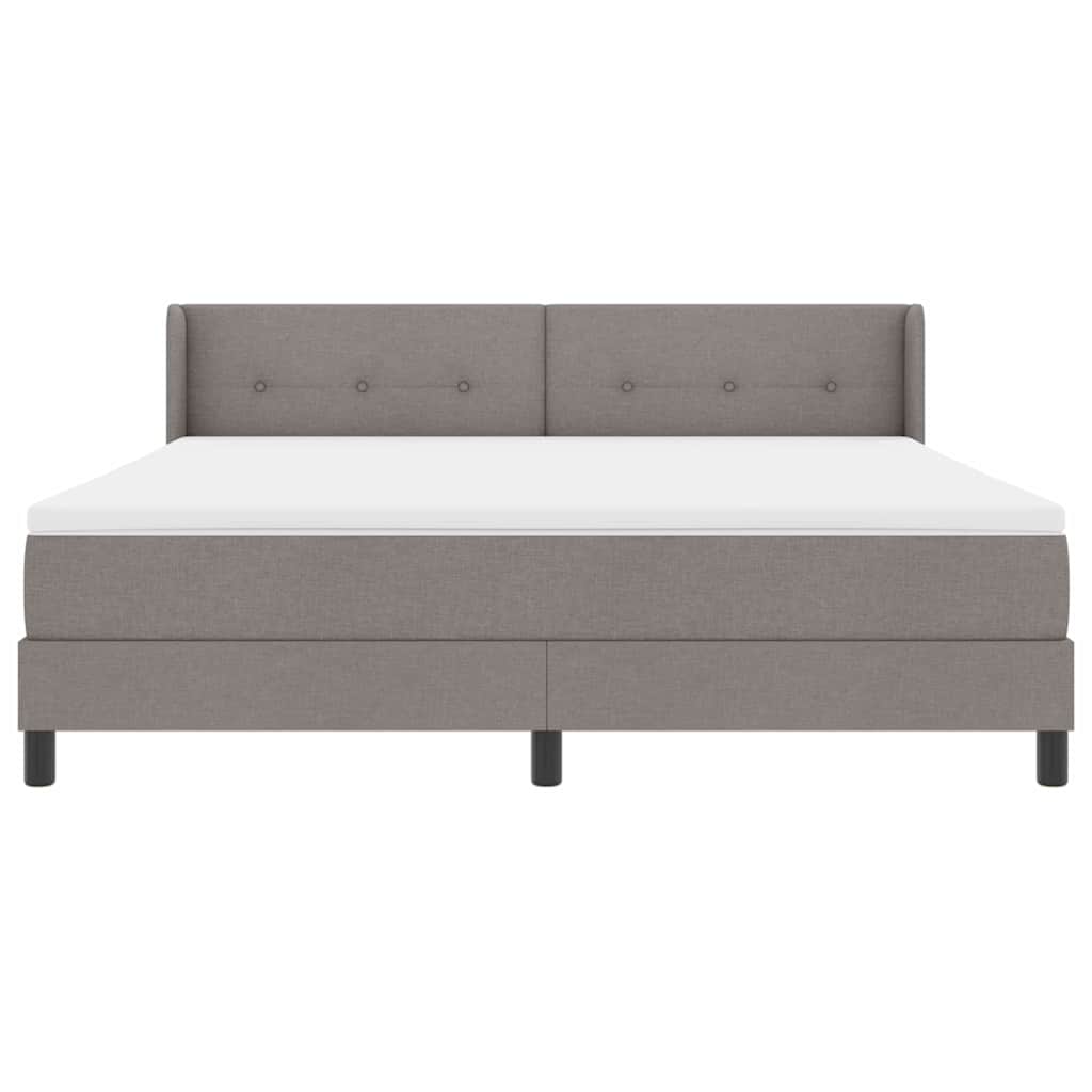Postel S Boxspringem S Čelo Taupe 200 X 180 Cm Textil