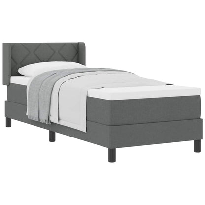 Postel S Boxspringem S Čelo Tmavě Šedá 200 X 80 Cm Textil