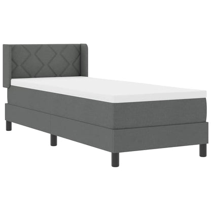 Postel S Boxspringem S Čelo Tmavě Šedá 200 X 80 Cm Textil