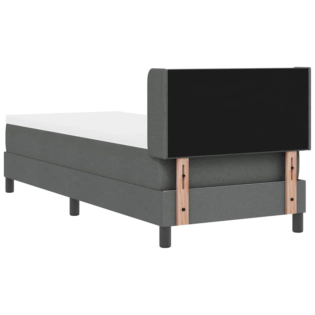 Postel S Boxspringem S Čelo Tmavě Šedá 200 X 80 Cm Textil