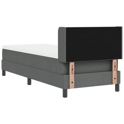Postel S Boxspringem S Čelo Tmavě Šedá 200 X 80 Cm Textil