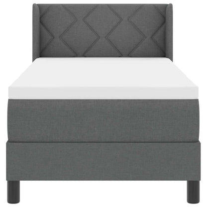 Postel S Boxspringem S Čelo Tmavě Šedá 200 X 80 Cm Textil