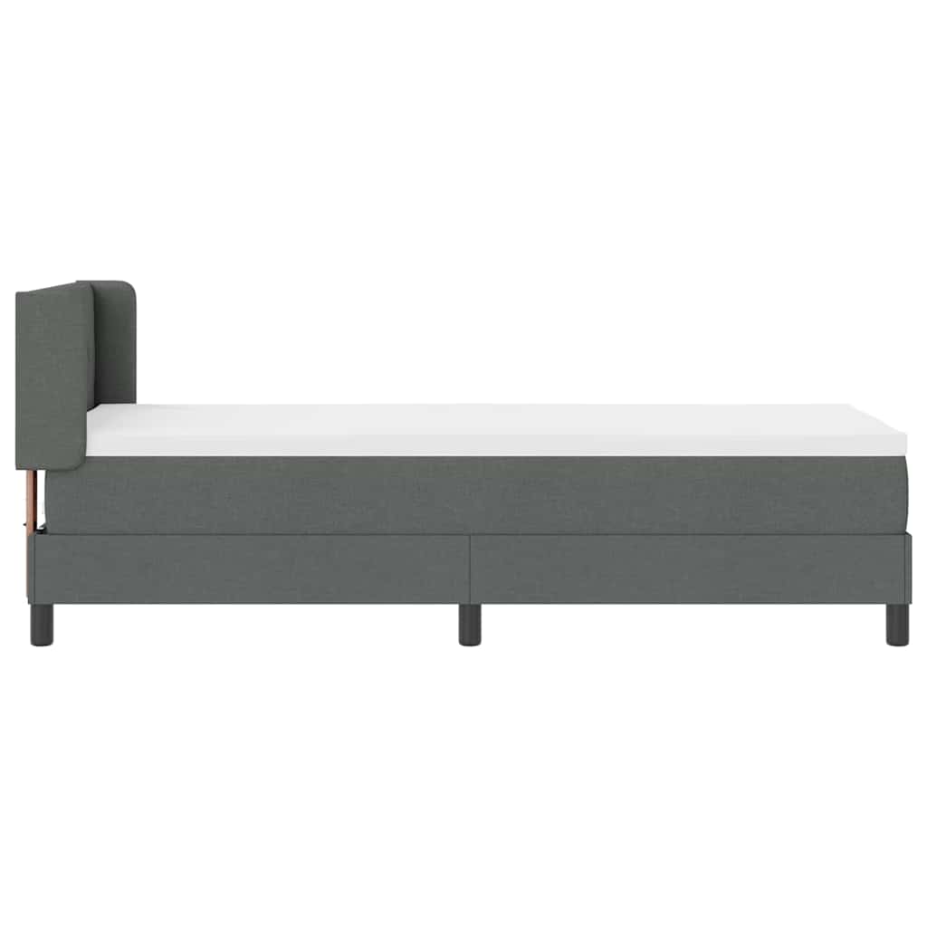 Postel S Boxspringem S Čelo Tmavě Šedá 200 X 80 Cm Textil