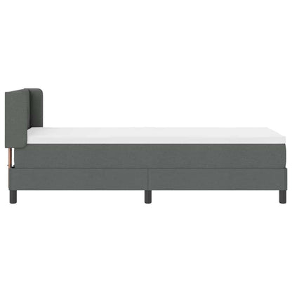 Postel S Boxspringem S Čelo Tmavě Šedá 200 X 80 Cm Textil