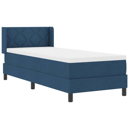 Postel S Boxspringem S Čelo Modrá 200 X 80 Cm Textil