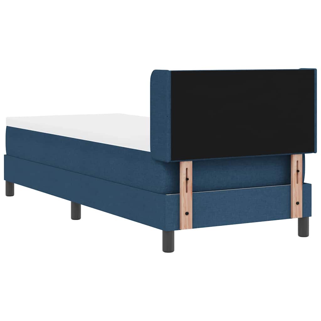 Postel S Boxspringem S Čelo Modrá 200 X 80 Cm Textil