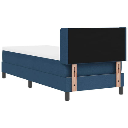 Postel S Boxspringem S Čelo Modrá 200 X 80 Cm Textil