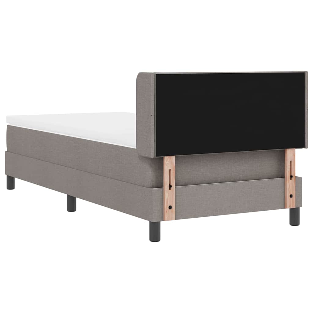 Postel S Boxspringem S Čelo Taupe 190 X 90 Cm Textil