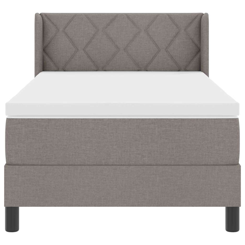 Postel S Boxspringem S Čelo Taupe 190 X 90 Cm Textil