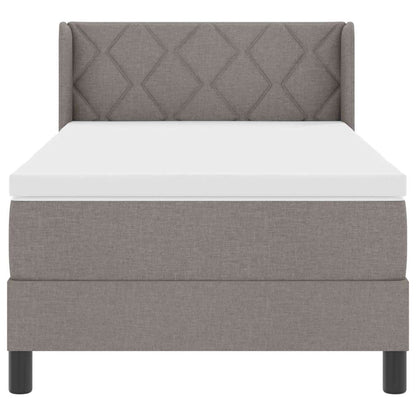 Postel S Boxspringem S Čelo Taupe 190 X 90 Cm Textil