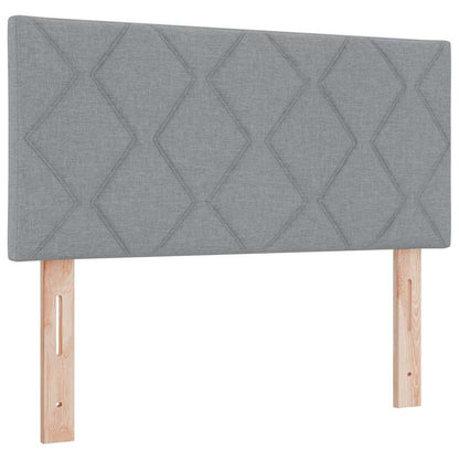 Postel S Boxspringem S Čelo Světle Šedá 200 X 90 Cm Textil