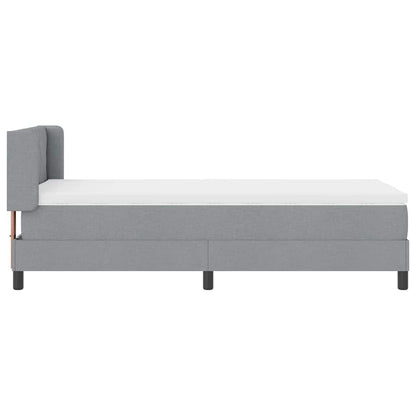 Postel S Boxspringem S Čelo Světle Šedá 200 X 90 Cm Textil