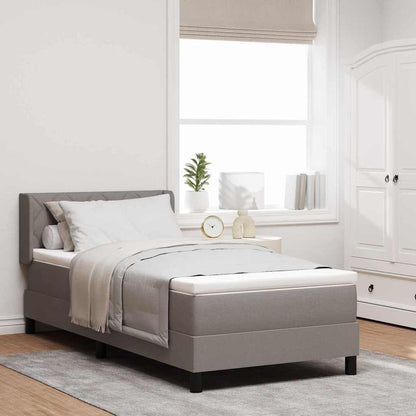 Postel S Boxspringem S Čelo Taupe 200 X 90 Cm Textil