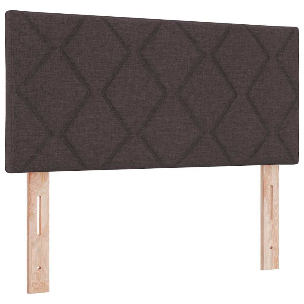 Postel S Boxspringem S Čelo Tmavě Hnědá 200 X 100 Cm Textil