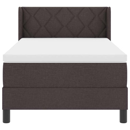 Postel S Boxspringem S Čelo Tmavě Hnědá 200 X 100 Cm Textil